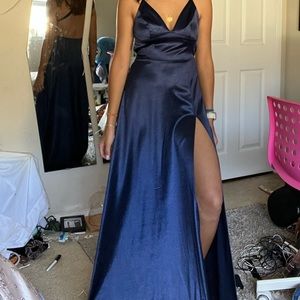 Long blue formal dress